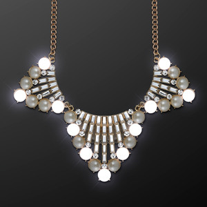Vintage Style Luxury Light Up Necklace on a gold chain 