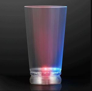 16 oz. Red, White and Blue Light Up Pint Glass. This Red, White, and Blue Light Up Pint Glass will add a little flare to drinking.