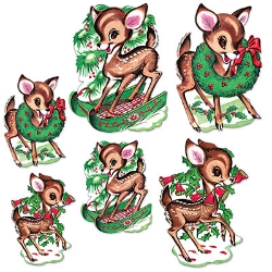 Vintage Christmas Reindeer Cutouts (Pack of 72) Vintage Christmas Reindeer Cutouts, vintage, christmas, reindeer, cutouts, decoration, wholesale, inexpensive, bulk