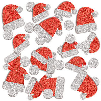 Santa Hat Deluxe Sparkle Confetti (Pack of 12) Santa Hat Deluxe Sparkle Confetti, santa hat, confetti, decoration Christmas, wholesale, inexpensive, bulk