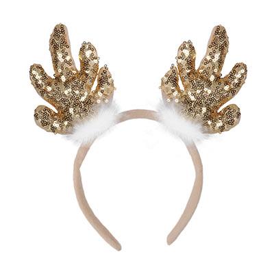 Sequined Reindeer Antlers (Pack of 12) Sequined Reindeer Antlers, reindeer, antler, party favor, Christmas, wholesale, inexpensive, bulk