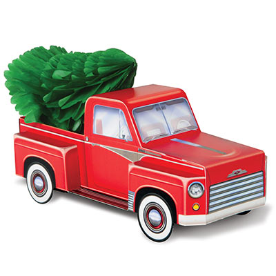 3-D Christmas Tree and Red Truck table decoration