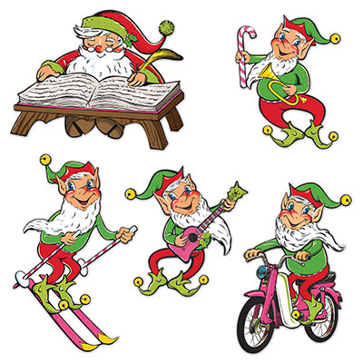 The Vintage Christmas Santa & Elves Cutouts is designed with an old fashion look in mind.