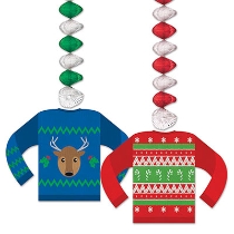 Red and Blue Ugly Sweater Danglers
