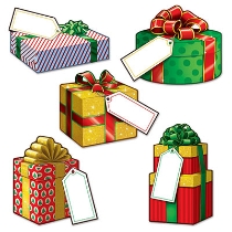 Mini Christmas Gift Cutouts (Pack of 240) Mini Christmas Gift Cutouts, Christmas, gift, cutouts, decoration, wholesale, inexpensive, bulk