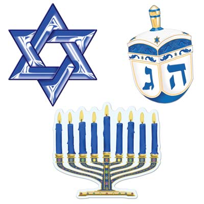 Hanukkah Cutouts (Pack of 36) Hanukkah Cutouts, hanukkah, cutouts, decoration, menorah, dreidal, Star of David, wholesale, inexpensive, bulk