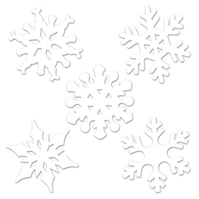 White Mini Snowflake Cutouts