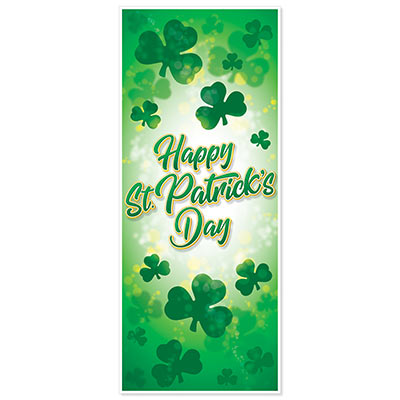 Happy St. Patricks Day Door Cover (Pack of 12) Happy St. Patricks Day Door Cover, St. Patricks Day, decoration, door cover, shamrocks, wholesale, inexpensive, bulk