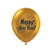 DISC-11" Happy New Year Burst Balloons (Pack of 100)-Black and Gold balloon, 11, inches, new years eve, black, gold, decoration, inexpensive, wholesale, bulk