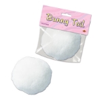 White plush bunny tail for an Easter bunny look.