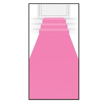Pink carpet runner decoration made of polyester material.