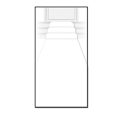 White carpet runner decoration made of polyester material.