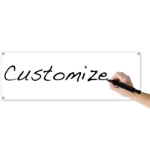 White banner with the opportunity to customize with your own markers.