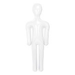 Inflatable white plastic plain human body.