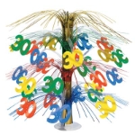 Colorful 30 Cascade Centerpiece for a birthday party