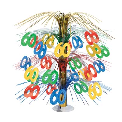 Colorful 60 Cascade Centerpiece for a birthday party