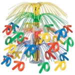 Colorful 70 Cascade Centerpiece for a birthday party
