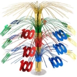 Colorful 100 Cascade Centerpiece for a birthday party