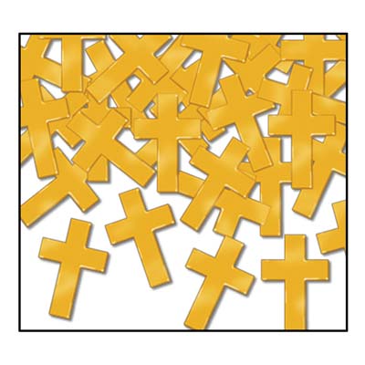 Gold Confetti Crosses
