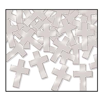 Silver Confetti Crosses