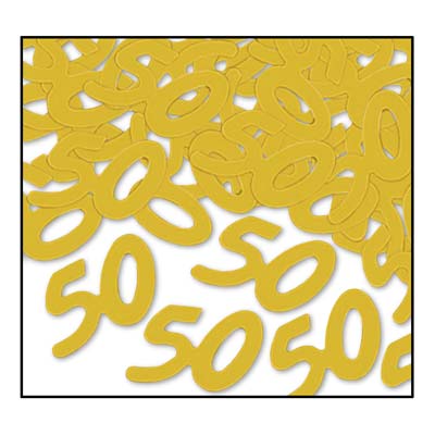 Gold 50 Silhouettes Confetti