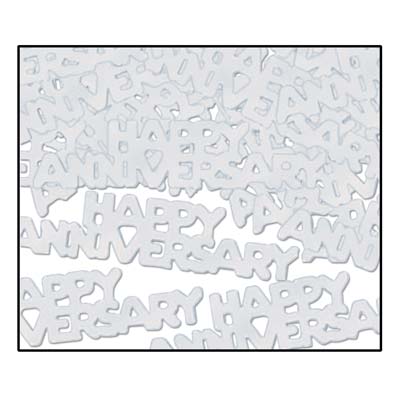 Silver Happy Anniversary Confetti