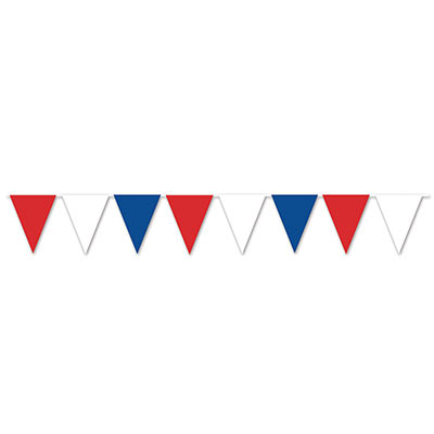 Red, White & Blue Pennant Banner for 4th of July