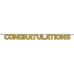 Congratulations Streamer (Pack of 12) Congratulations Streamer, congratulations, streamer, decoration, anniversary, graduation, wholesale, inexpensive, bulk