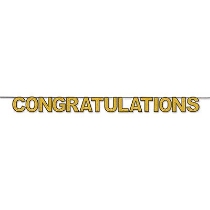Congratulations Streamer (Pack of 12) Congratulations Streamer, congratulations, streamer, decoration, anniversary, graduation, wholesale, inexpensive, bulk