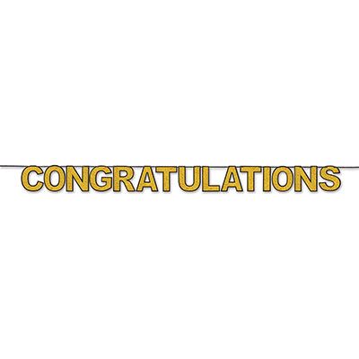 Congratulations Streamer (Pack of 12) Congratulations Streamer, congratulations, streamer, decoration, anniversary, graduation, wholesale, inexpensive, bulk