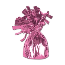 Pink Metallic Wrapped Balloon Weight (Pack of 12) Metallic Wrapped Balloon Weight, metallic, pink, balloon weight, decoration, baby shower, it's a girl, decoration, wholesale, inexpensive, bulk
