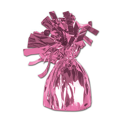 Pink Metallic Wrapped Balloon Weight (Pack of 12) Metallic Wrapped Balloon Weight, metallic, pink, balloon weight, decoration, baby shower, it's a girl, decoration, wholesale, inexpensive, bulk