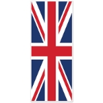 Union Jack Door Cover printed on thin plastic material.