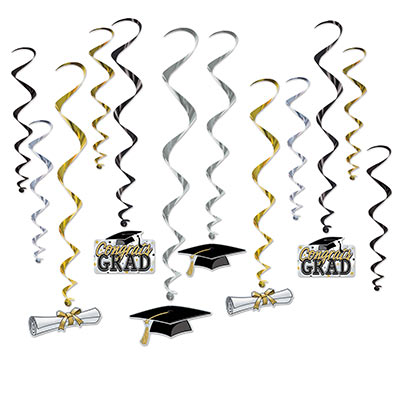 Graduation Whirls (Pack of 72) Graduation Whirls, graduation, whirls, graduation cap, diploma, wholesale, inexpensive, bulk, classroom, decoration