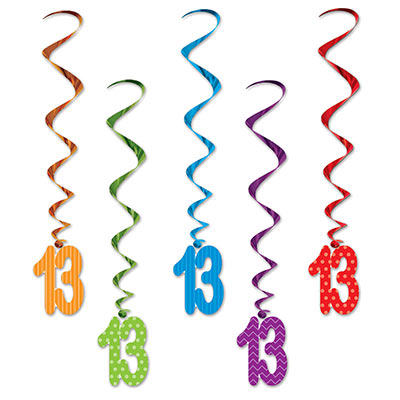 "13" Whirls (Pack of 30) "13" Whirls, 13, whirls, decoration, birthday, wholesale, inexpensive, bulk