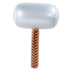 Inflatable Hammer made of plastic material with a silver head and brown handle.
