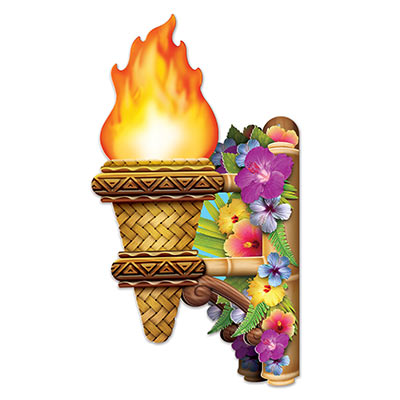 3-D Tiki Wall Torch with Flame printed on card stock material.