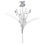 Silver Glittered 25 Metallic Star Spray