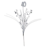 Silver Glittered 40 Metallic Star Spray