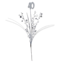 Silver Glittered 40 Metallic Star Spray