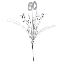 Silver Glittered 60 Metallic Star Spray