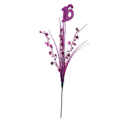 Glittered "16" Metallic Star Spray (Pack of 12) Glittered "16" Metallic Star Spray, 16, sweet sixteen, star spray, decoration, wholesale, inexpensive, bulk