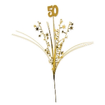 Gold Glittered 50 Metallic Star Spray
