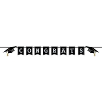 Congrats Grad Streamer (Pack of 12) Congrats Grad Streamer, congrats grad, graduation, streamer, decoration, wholesale, inexpensive, bulk