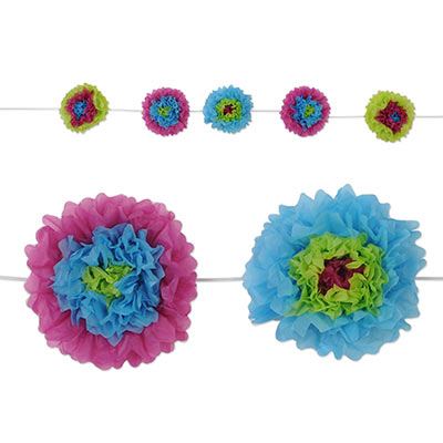 Multi Color Tissue Flower Garland