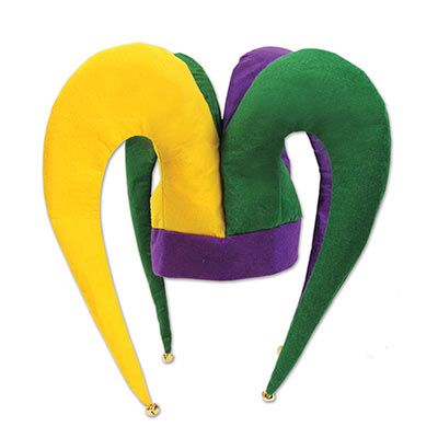 mardi gras fabric jester hat