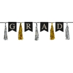 Grad Tassel Streamer (Pack of 12) Grad Tassel Streamer, grad, tassel streamer, gold, silver, classroom, graduation, wholesale, inexpensive, bulk