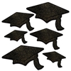 DISC-Glittered Foil Grad Cap Cutouts (Pack of 72) Glittered Foil Grad Cap Cutouts, grad cap, graduation cap, graduation, decoration, classroom, wholesale, inexpensive, bulk