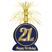 Navy Blue with Gold Lettering 21st Birthday Centerpiece