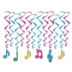 Neon Musical Notes Whirls (Pack of 72) Neon Musical Notes Whirls, neon, musical notes, musical, music room, classroom, 50's, new year's eve, rock n roll, wholesale, inexpensive, bulk, decoration